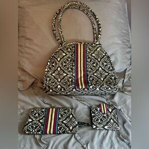 Vera Bradley shoulder bag, clutch and wallet.